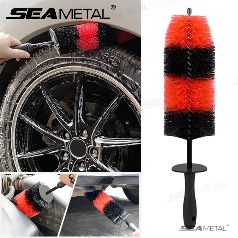 Long-handle wheel brush